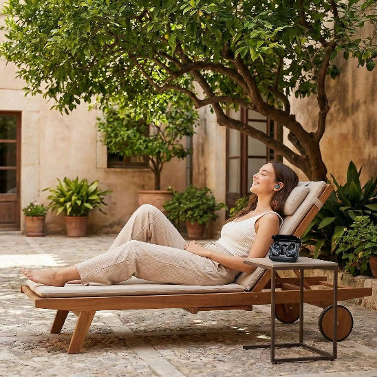 Ecouteurs bluetooth relaxe chaise fille sport HiFi IP7