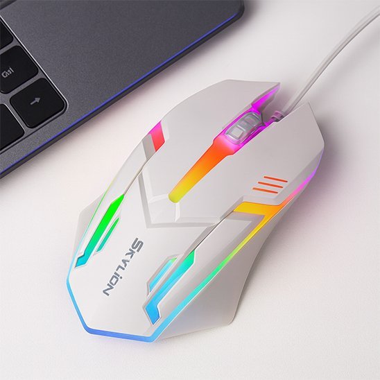 Souris filaire ergonomique | UltraPrecision pratique blanc