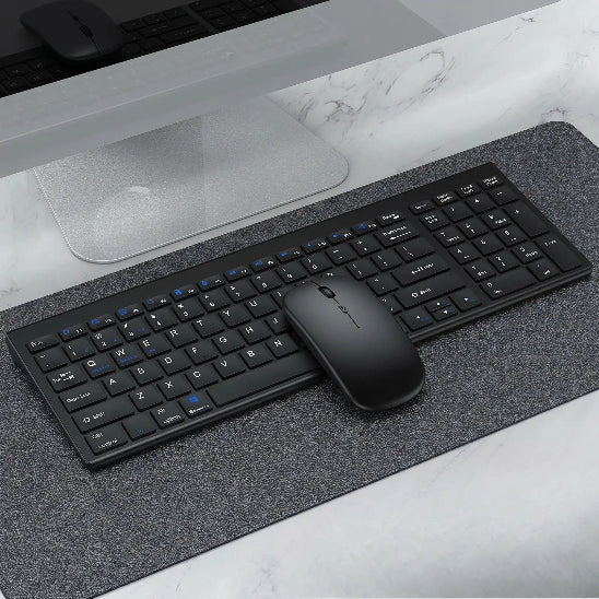clavier et souris sans fil ergobluetooth sous tapis ecran