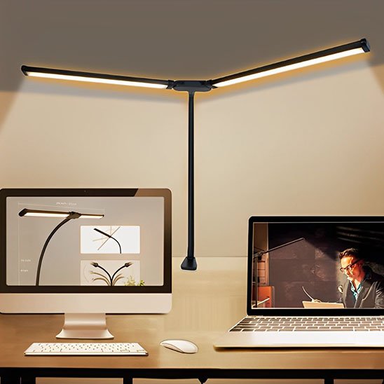 Lampe de bureau double bras articule