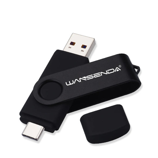 cle usb double connecteur usb-c et usb 3.0 noir