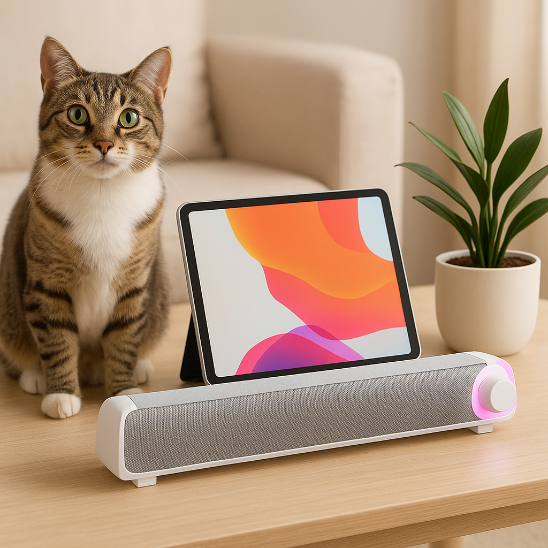 4d barre de son blanc portable