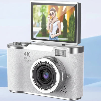 Appareil photo compact boitier blanc metallise moderne