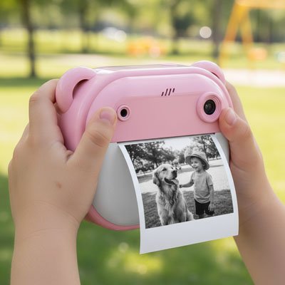 Appareil photo instantané enfant avec chien