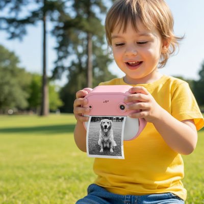 Appareil photo instantané enfant chandail jaune