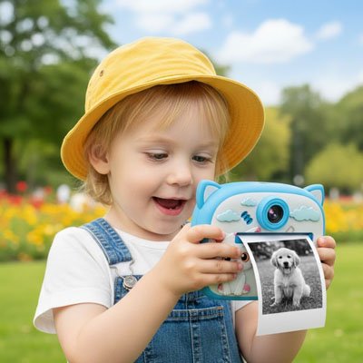 Appareil photo instantané enfant surpris 