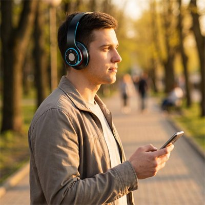 Casque audio sans fil connectivite bluetooth bleu SoundPulse Ultra