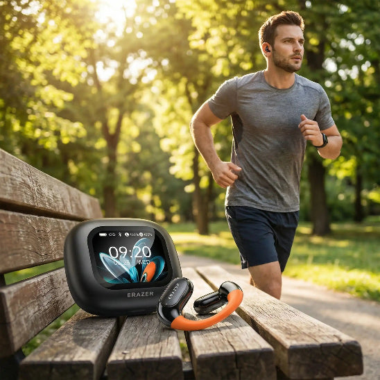 Ecouteur traducteur bluetooth IA temps reel parc jogging