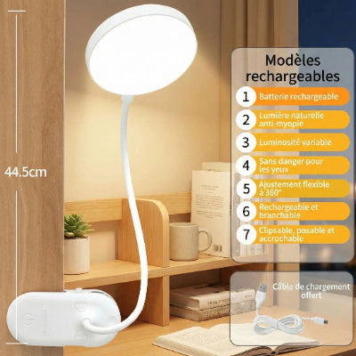 Lampe de bureau lumiere homogene rechargeable
