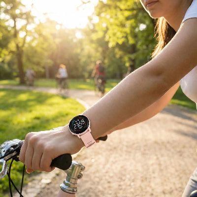 Montre enfant​ rose parc velo