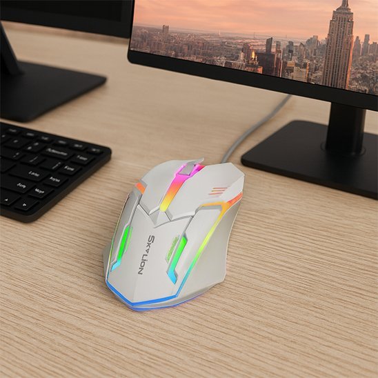 Souris filaire ergonomique | UltraPrecision blanc ecran