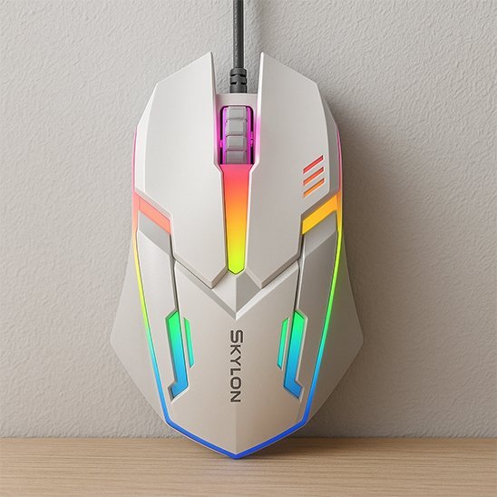 Souris filaire ergonomique | UltraPrecision blanche
