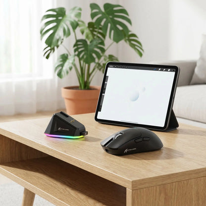 Souris sans fil avec base de chargement magnetique noir