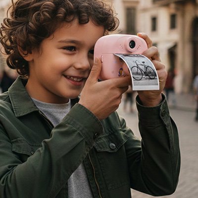 Appareil photo enfant forme arrondie facile tenir petites mains