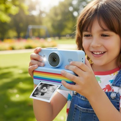 Appareil photo enfant heureux resultat