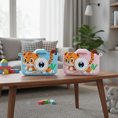 Appareil photo enfant versions bleue rose proposees