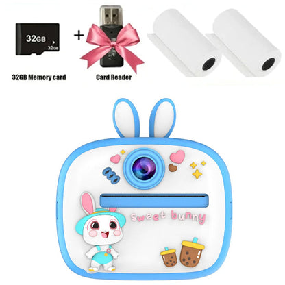 appareil photo instantane enfant bleu lapin
