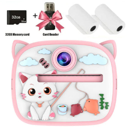 appareil photo instantane enfant rose chat