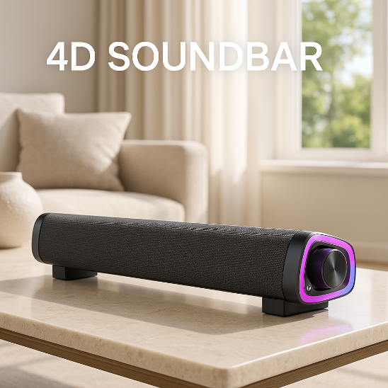 barre de son noir 4d puissant pratique