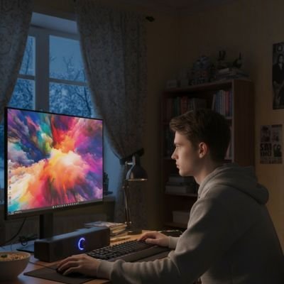 Barre de son PC eclairage led bleu