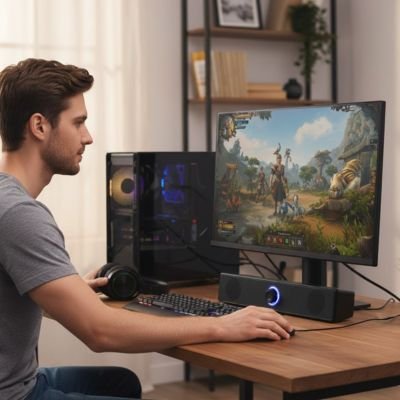 Barre de son PC finition sobre moderne