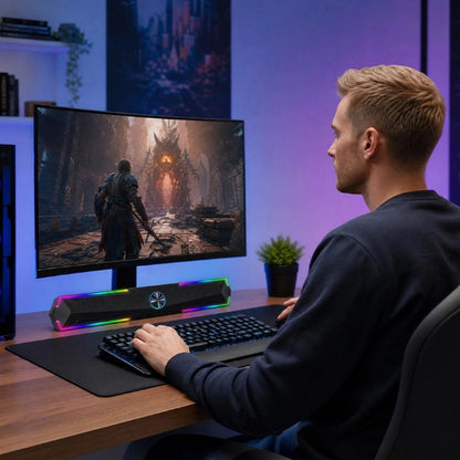 barre de son pc lumison homme jeu ecran