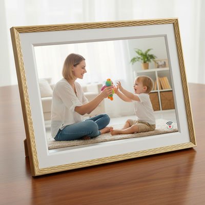 Cadre photo numérique maman enfant heureux