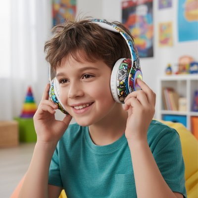 Casque audio enfant coussinets rembourres mousse douce offrant isolation phonique