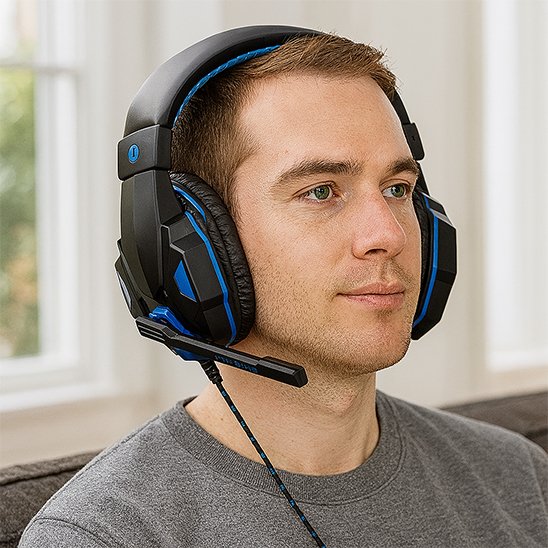 Casque audio filaire​ design gaming esthétique sportive