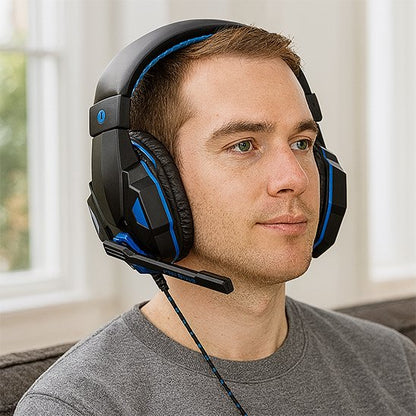 Casque audio filaire​ design gaming esthétique sportive