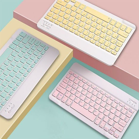 Clavier bluetooth trois coloris pastel disponibles