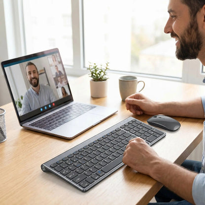 clavier et souris sans fil ergobluetooth homme portable cafe