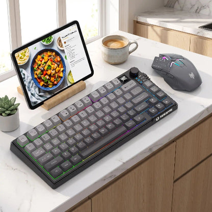 clavier et souris sans fil ergonomique bluetooth comptoir cuisine