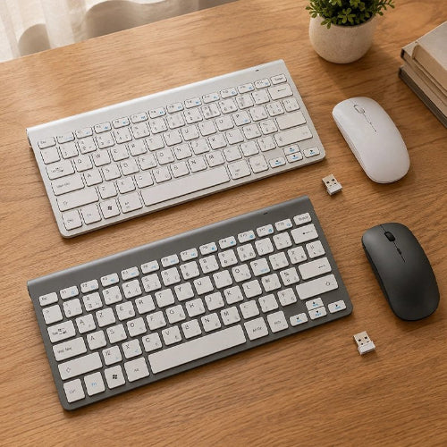 clavier et souris sans fil ergonomique compact deux choix couleur