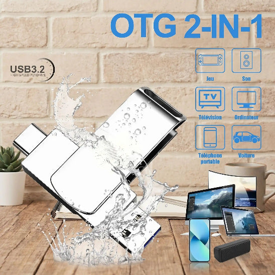 cle usb double connecteur otg 2 en 1 