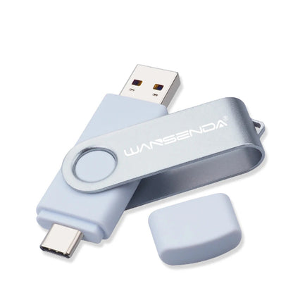 cle usb double connecteur usb-c et usb 3.0 blanc