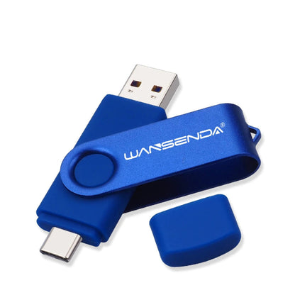 cle usb double connecteur usb-c et usb 3.0 bleu