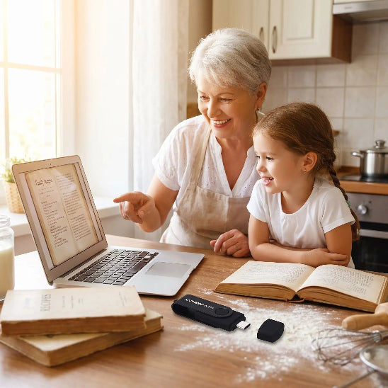 cle usb double connecteur usb-c et usb 3.0 grand mere petite fille recette
