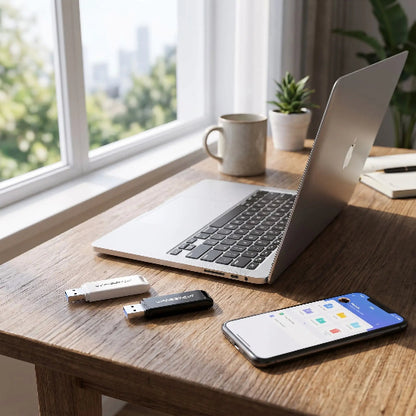cle usb double connecteur usb-c et usb 3.0 macbook blanc et noir