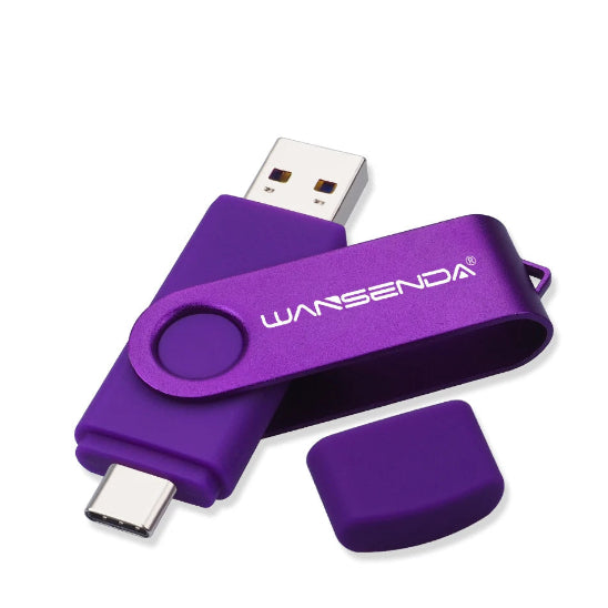cle usb double connecteur usb-c et usb 3.0 violet