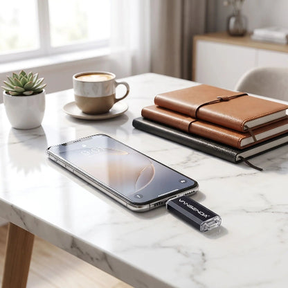 cle usb dualconnect table en marbre plante cafe