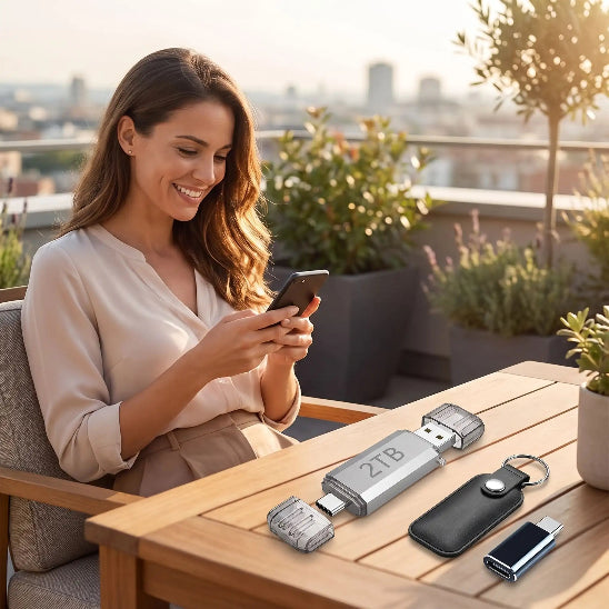 cle usb multiconnect femme terrasse cellulaire