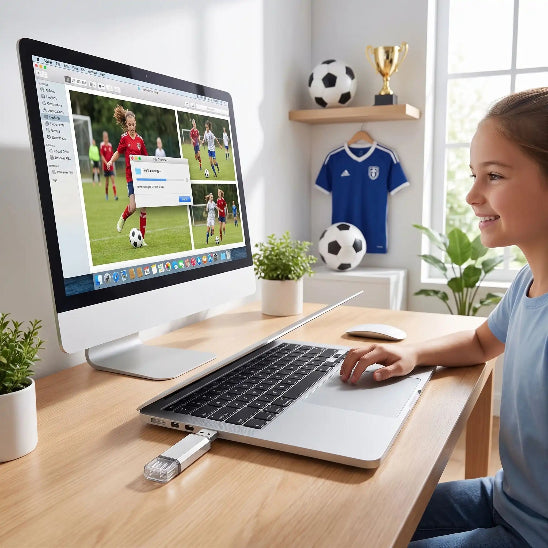 cle usb otg 2 en 1 jeune fille telecherge photo soccer