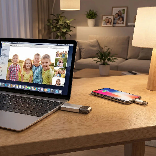 cle usb otg 2 en 1 macbook air table en bois