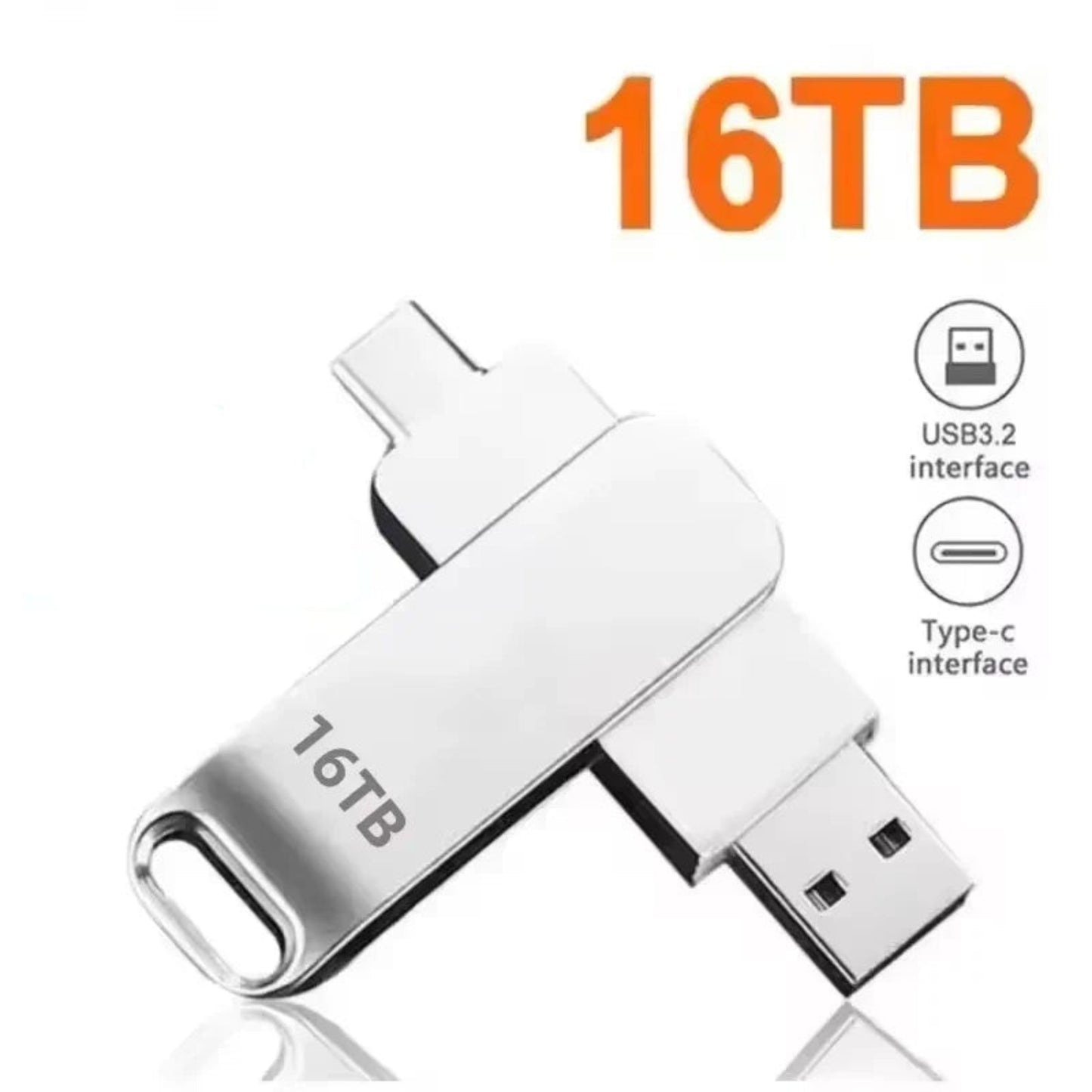 cle usb ultra-rapide type-c 3.2 16tb argent
