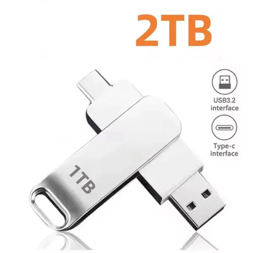cle usb ultra-rapide type-c 3.2 2tb argent