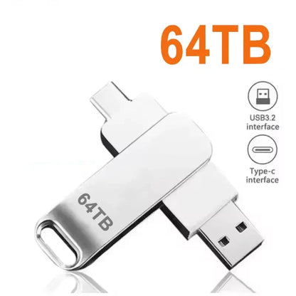 cle usb ultra-rapide type-c 3.2 64tb argent