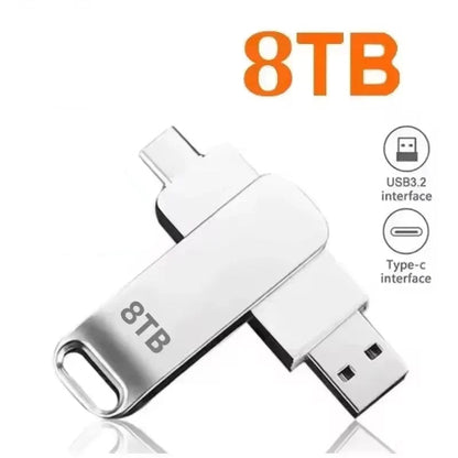 cle usb ultra-rapide type-c 3.2 8tb argent