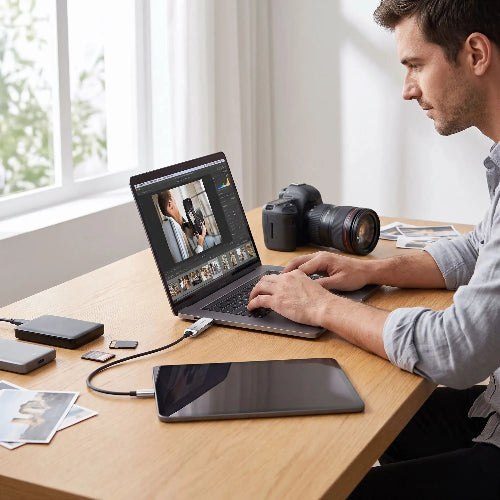 cle usb ultra-rapide type-c 3.2 homme photographe travail
