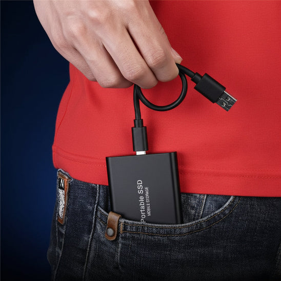 disque dur externe silencieux usb-c  glisse poche jeans